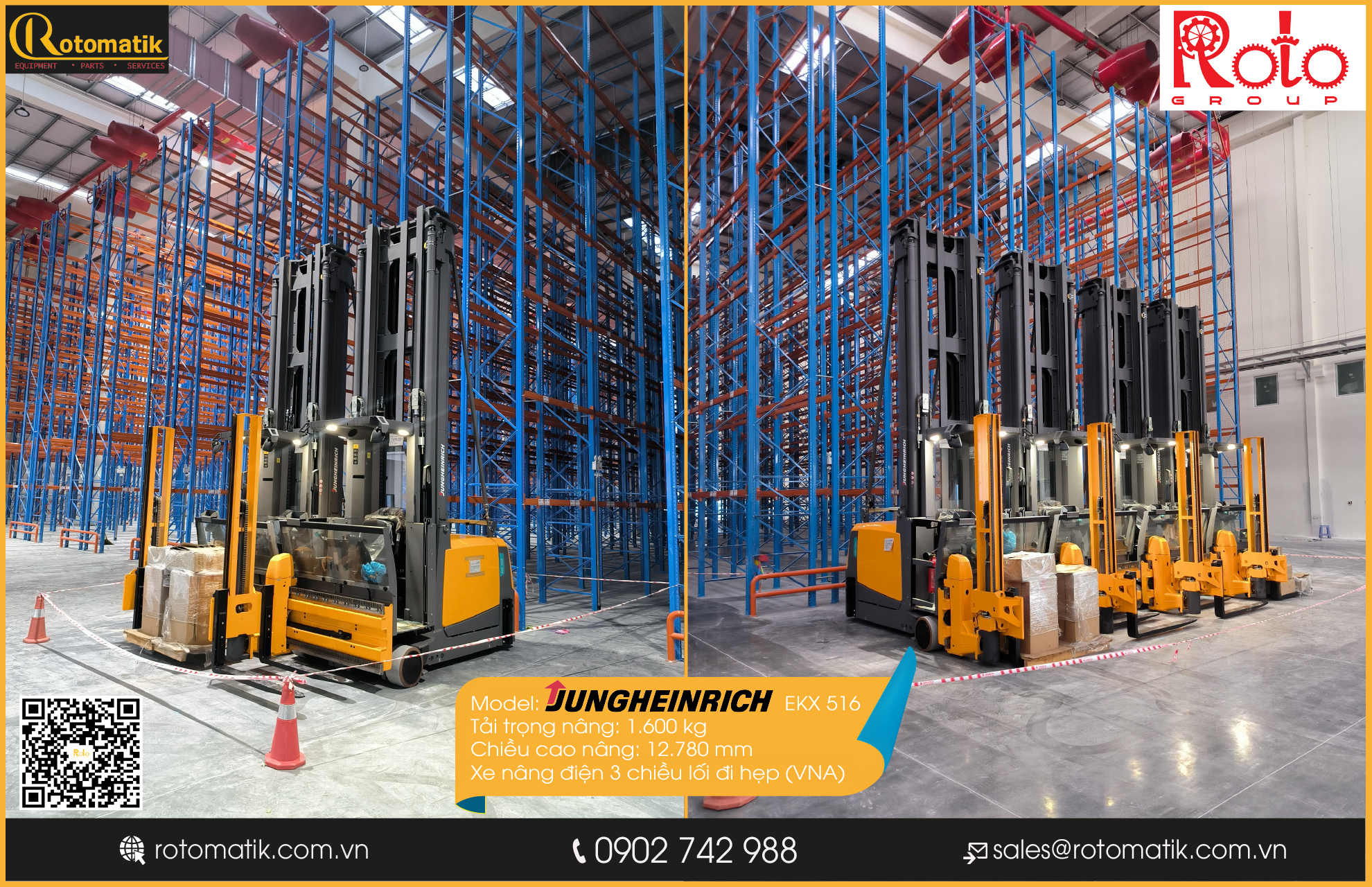 Siêu phẩm giới xe nâng điện gọi tên VNA EKX 516