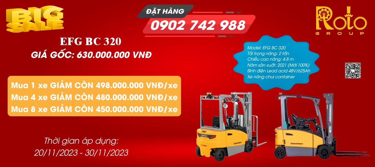 [SALE] GIẢM GIÁ 30% XE NÂNG ĐỐI TRỌNG (COUNTERBALANCE) ĐỨC