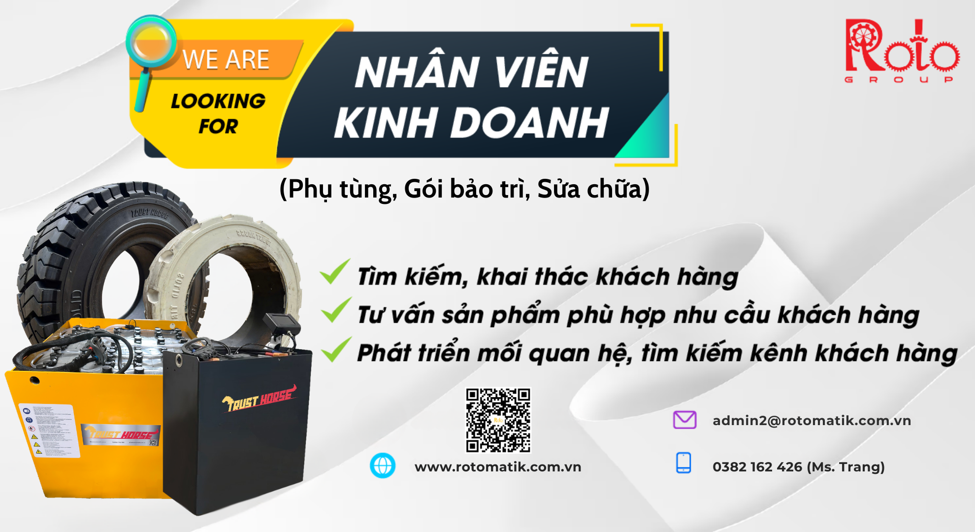 Tuyển dụng Nhân viên Kinh doanh (Phụ tùng, Gói bảo trì, Sửa chữa) – TP.HCM